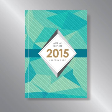 Yıllık rapor kapağı triagle soyut üçgen şerit şekli yeşil