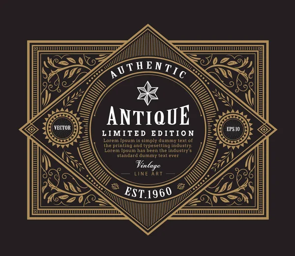 antika çerçeve vintage sınır Batı etiket el oyma çekilmiş 