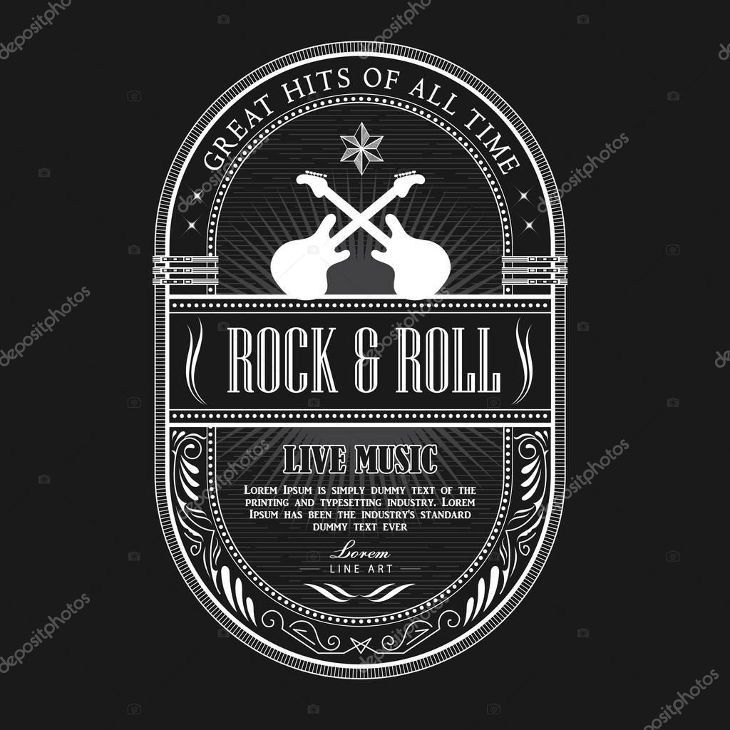 Antique frame vintage label blackboard typography retro banner design vector illustration