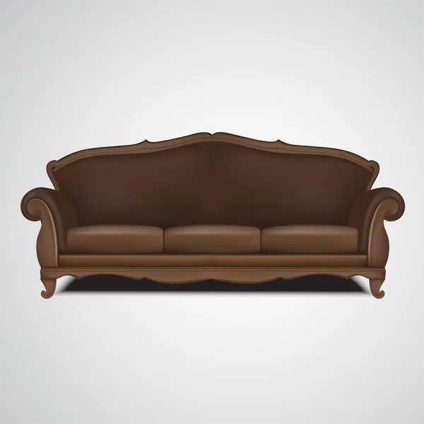 Canapé vecteur antique meubles isolés illustration — Image vectorielle