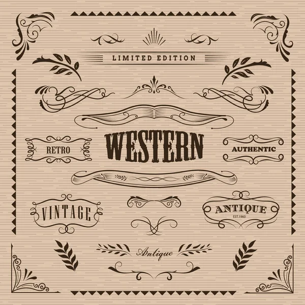Batı çerçeve el çekilmiş afiş vintage rozet vektör