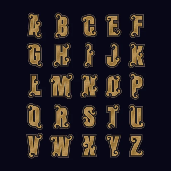 Set alphabet lettres vintage design vecteur — Image vectorielle