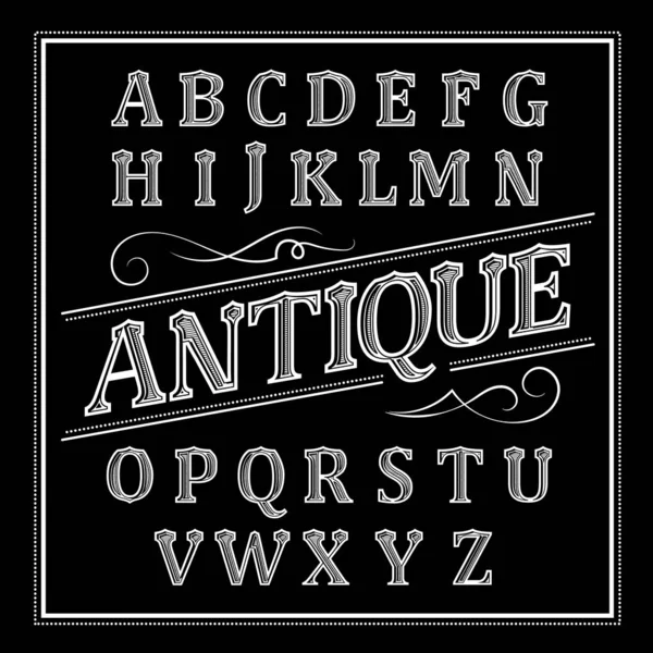 Alphabet antique Letters Vintage Set Western Vector — Image vectorielle