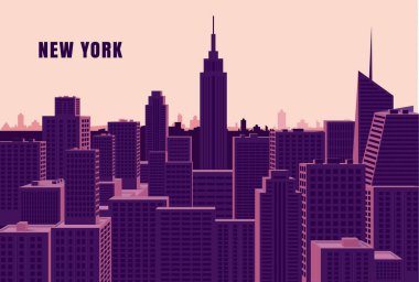 New York şehri düz vektör illüstrasyonuName