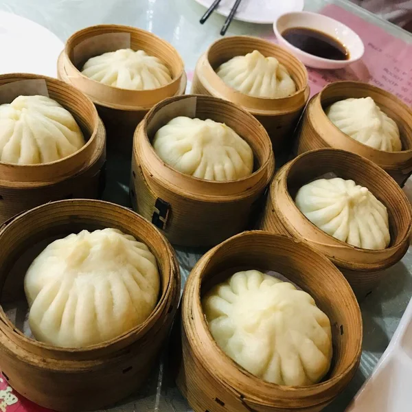 chinese steamed dumpling in the bowl