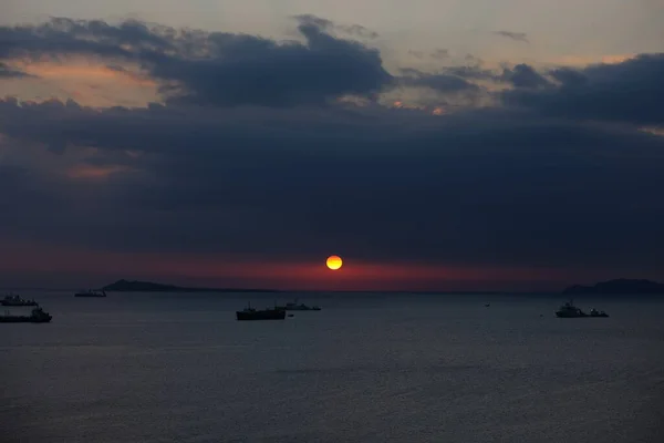 Hermoso Atardecer Sobre Mar — Foto de Stock