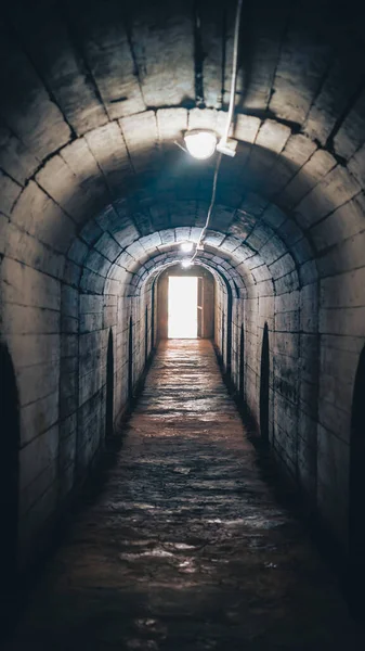 underground tunnel with dark shadows