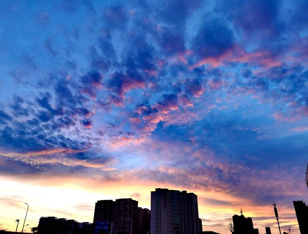 stock image beautiful sunset over the city