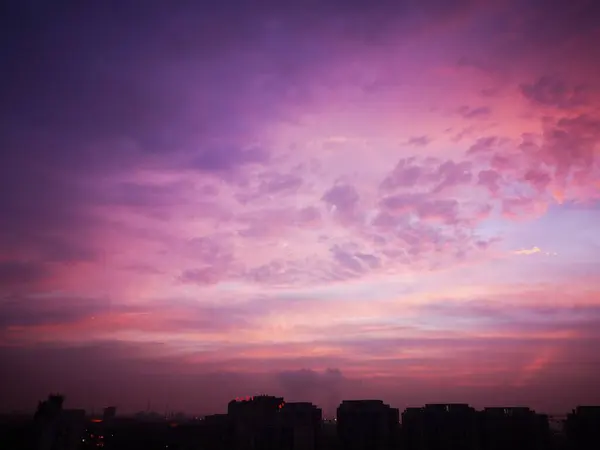 stock image beautiful sunset over the city