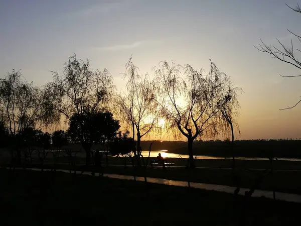 stock image beautiful sunset over the lake