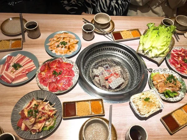 stock image top view of delicious food, selective focus