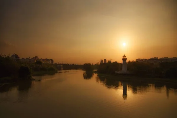 stock image beautiful sunset over the river