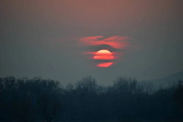 stock image beautiful sunset over the lake