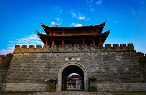 Old Wooden Gate City Ancient Palace Forbidden — Stock Photo, Image