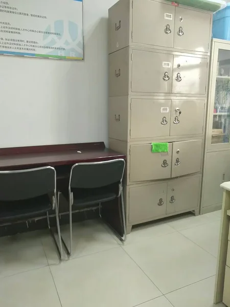 empty cabinet in a hospital room