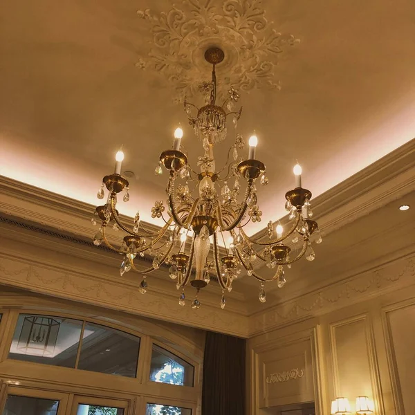 luxury chandelier in the interior of the city