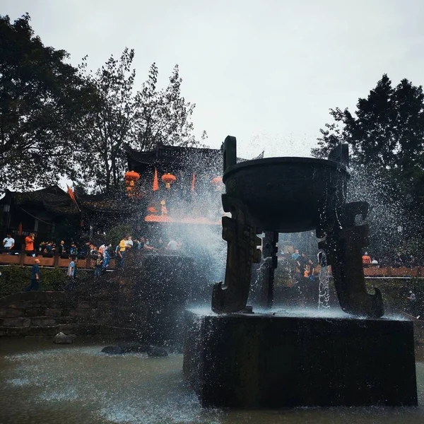the fountain in the city of the state of the most polluted towns in the park