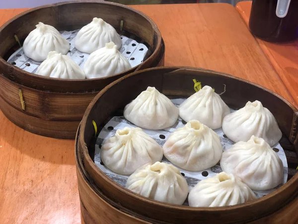 chinese steamed dumpling with sauce