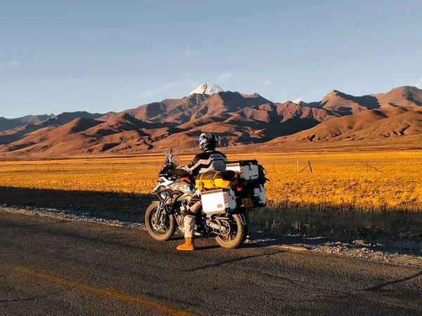 motorcycle on the road in the desert