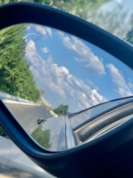 car window in the forest