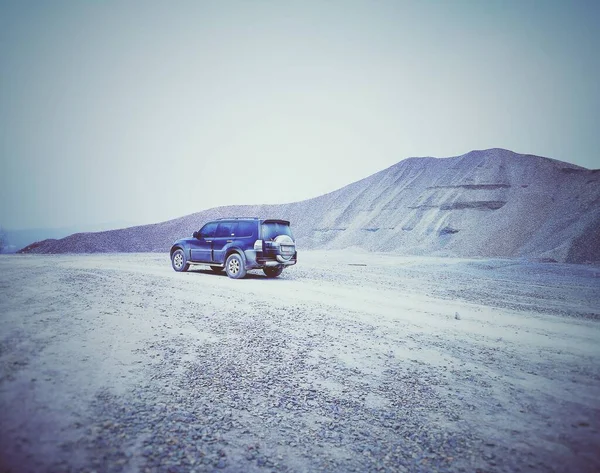 car crash on the road in the desert