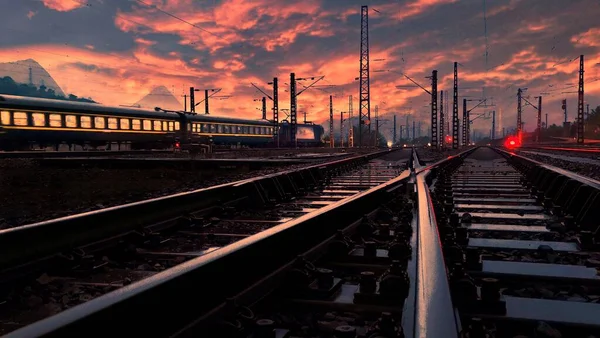 railway tracks on the railroad track.