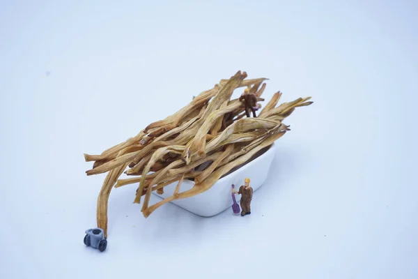 dried lavender on a white background