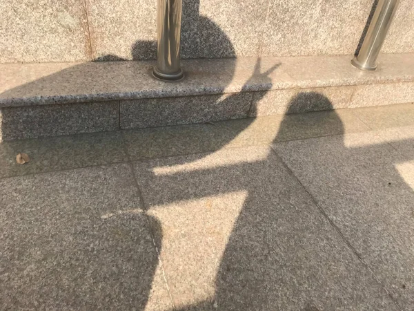 the shadow of the street in the city