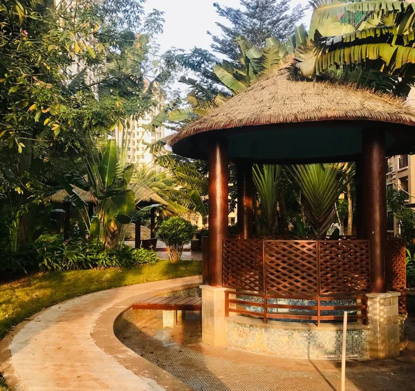 beautiful tropical resort hotel in the garden