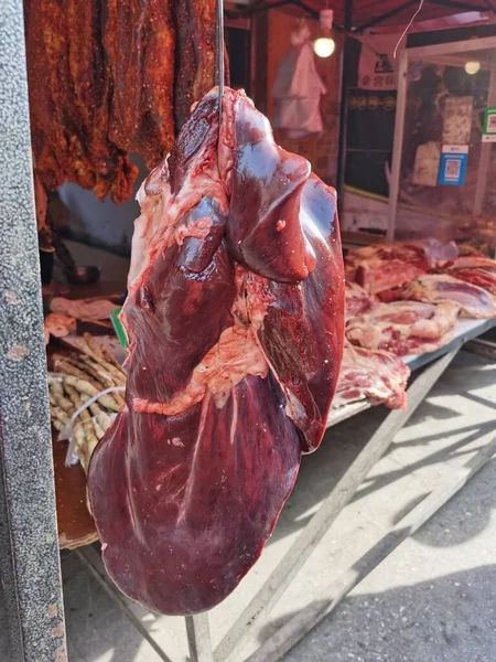 fresh raw meat in the market