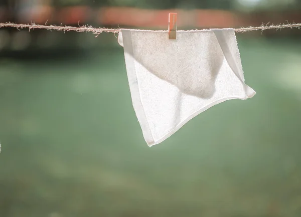 white laundry on the clothesline