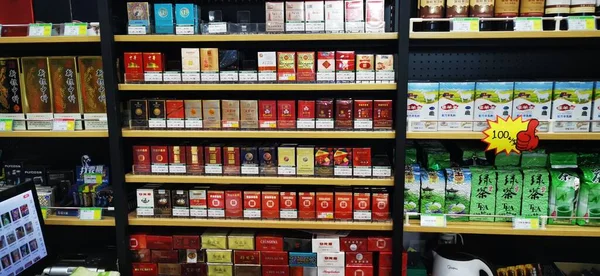 shelves with different books in the store