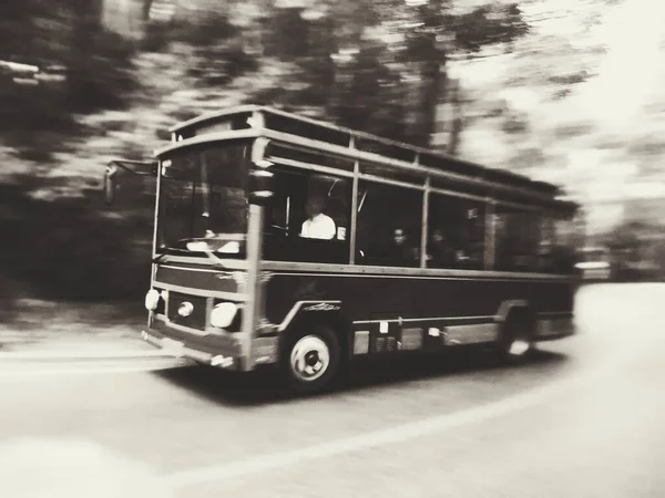 vintage bus on the street