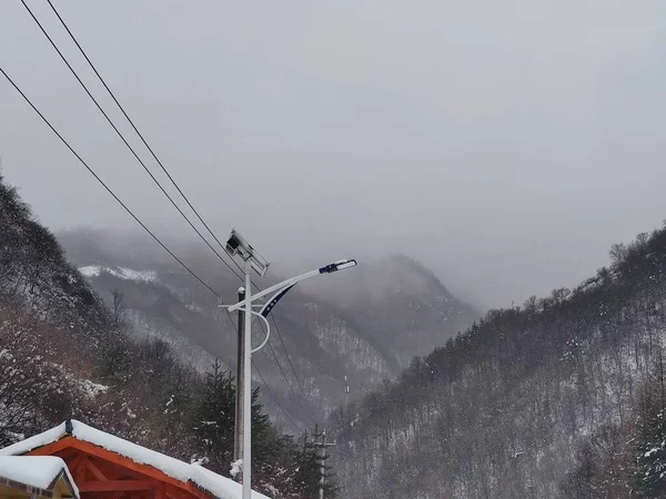 ski lift in the mountains