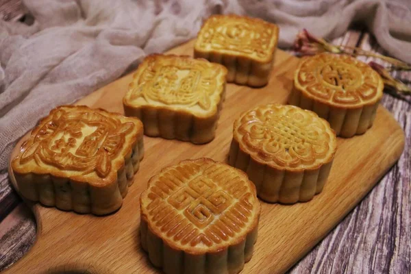 chinese moon cake with caramel and nuts