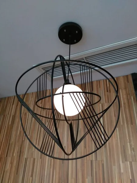 modern interior of a room with a lamp