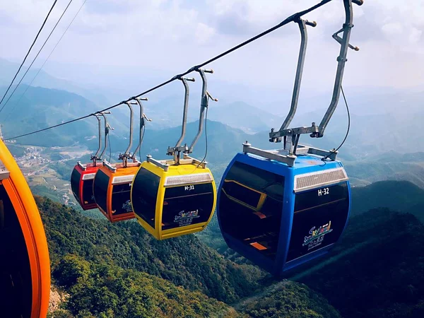 cable car on the top of the mountain