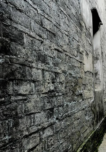 old stone wall in the city