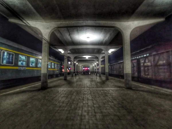 underground subway station in the city