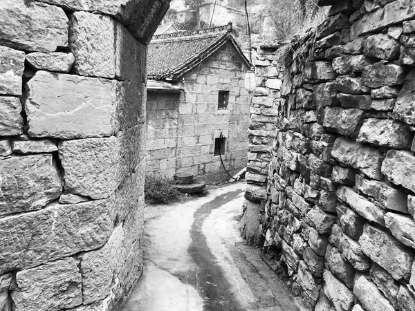 old stone wall in the city