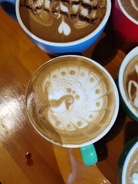 coffee latte art on the table