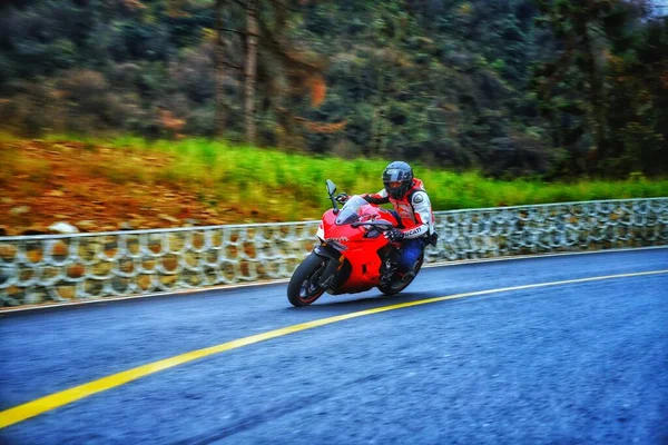motocross bike in the forest