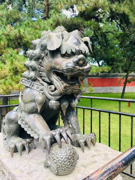 chinese dragon statue in the park