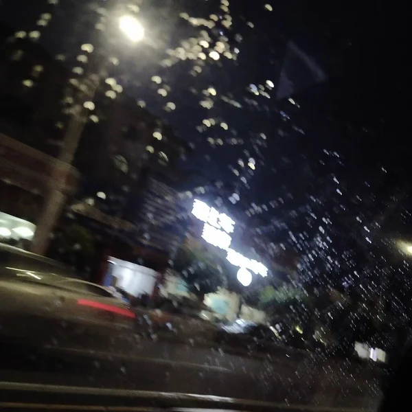 car window with lights