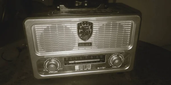 vintage radio recorder on the street