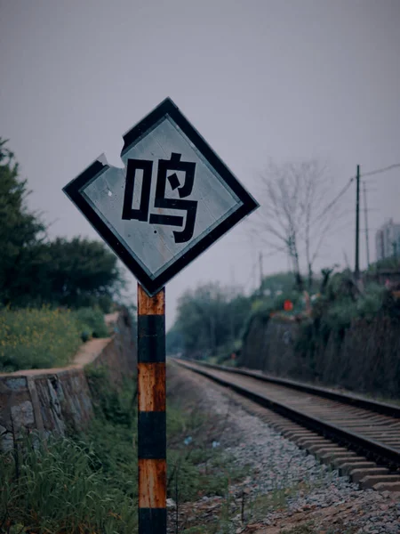 railway tracks on the road