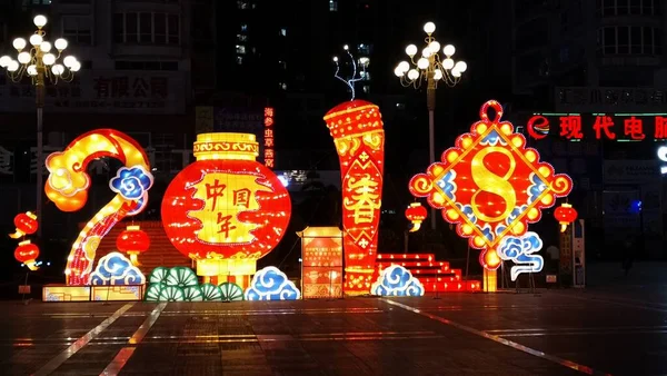 chinese new year lanterns in the night