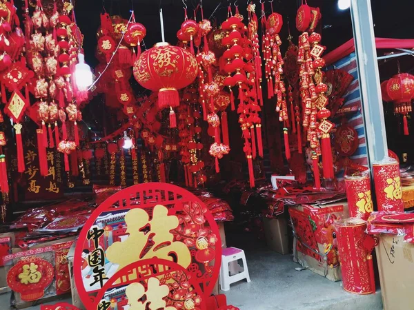 chinese new year decorations in the city