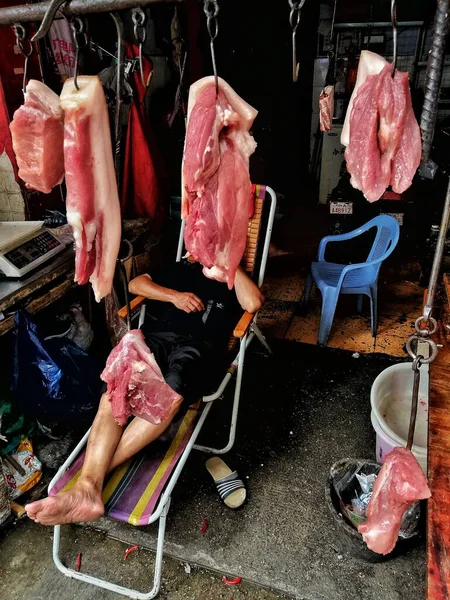 raw meat in a market