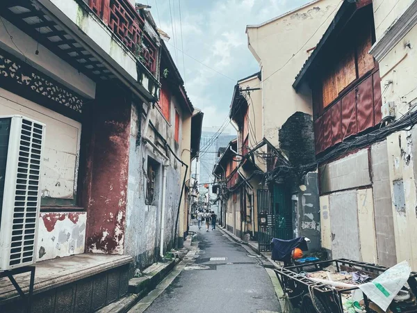 old street in the city of the most polluted towns in the center of the capital of the province of